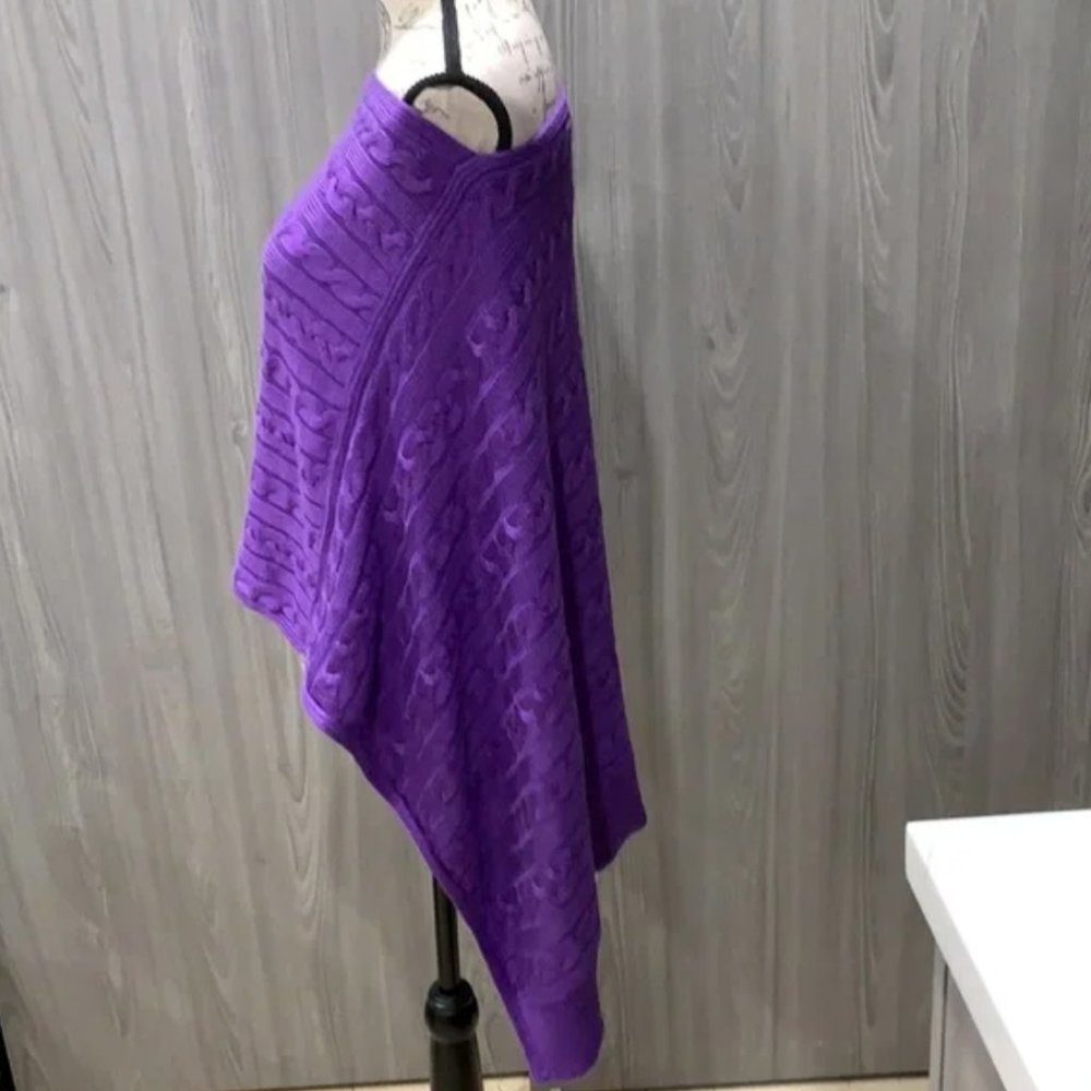 Lauren Ralph Lauren Cable-Knit Poncho size L XL Like New - Picture 4 of 8